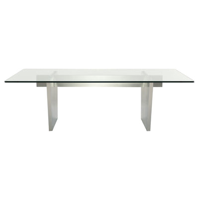 Stunning Clear Glass & Stainless Steel Conference Table