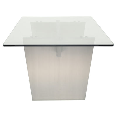 Stunning Clear Glass & Stainless Steel Conference Table