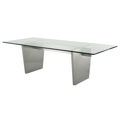 Stunning Clear Glass & Stainless Steel Conference Table