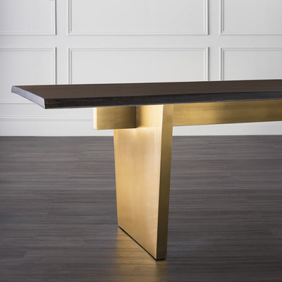 Magnificent Seared Oak & Brushed Gold Conference Table (Multiple Sizes)