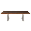 78" Sleek Seared Oak & Polished Steel Executive Desk