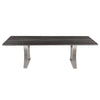 78" Sleek Oxidized Gray Oak & Stainless Steel Executive Desk
