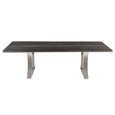 78" Sleek Oxidized Gray Oak & Stainless Steel Executive Desk