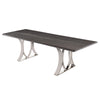 78" Sleek Oxidized Gray Oak & Stainless Steel Executive Desk