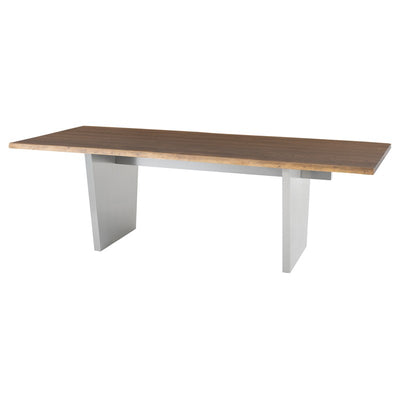 Seared Oak & Brushed Stainless Steel Conference Table (Multiple Sizes)