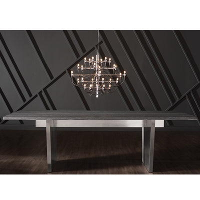 78" Oxidized Gray Oak & Stainless Steel Executive Desk or Meeting Table