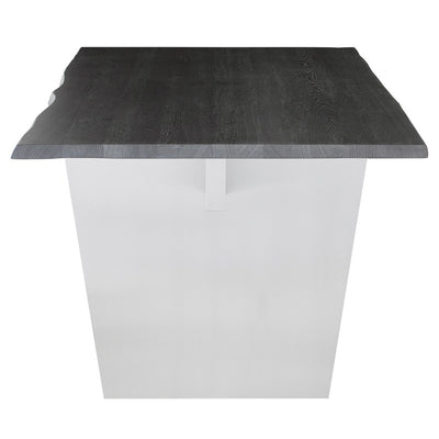 78" Oxidized Gray Oak & Stainless Steel Executive Desk or Meeting Table