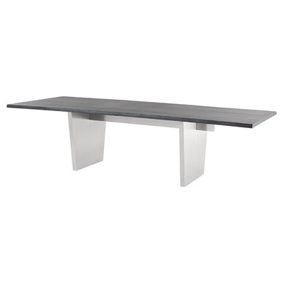 Bold Oxidized Gray Oak & Stainless Steel Conference Table (Multiple Sizes)