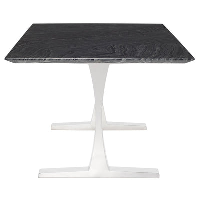 78" Elegant Executive Desk w/ Black Woodgrain Marble & Leg Options