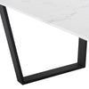 79" Gorgeous White Marble & Matte Black Steel Executive Desk