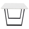 79" Gorgeous White Marble & Matte Black Steel Executive Desk