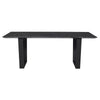 Gorgeous 79" Black Wood Vein & Matte Black Steel Executive Desk
