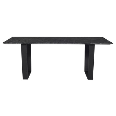 Gorgeous 79" Black Wood Vein & Matte Black Steel Executive Desk