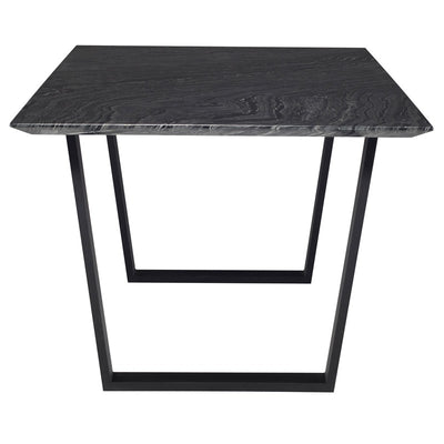 Gorgeous 79" Black Wood Vein & Matte Black Steel Executive Desk
