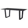 Gorgeous 79" Black Wood Vein & Matte Black Steel Executive Desk