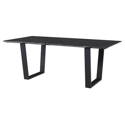 Gorgeous 79" Black Wood Vein & Matte Black Steel Executive Desk
