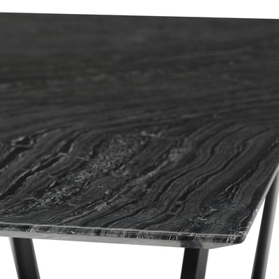 Gorgeous 79" Black Wood Vein & Matte Black Steel Executive Desk