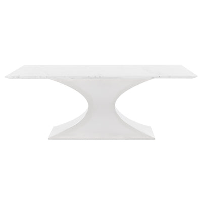 79" White Marble & Stainless Steel Executive Desk or Meeting Table