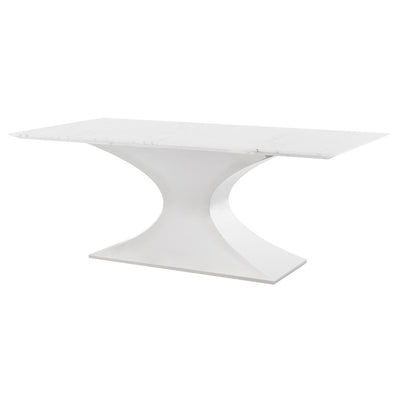 79" White Marble & Stainless Steel Executive Desk or Meeting Table