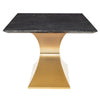 79" Black Wood Vein Marble & Gold Executive Desk or Meeting Table