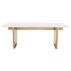 78" White Marble & Brushed Gold Executive Desk or Meeting Table