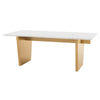 78" White Marble & Brushed Gold Executive Desk or Meeting Table