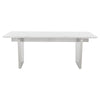 78" White Marble & Stainless Steel Executive Desk or Meeting Table