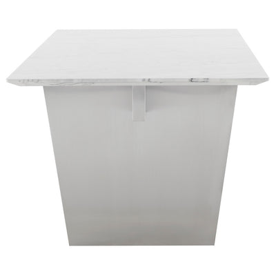 78" White Marble & Stainless Steel Executive Desk or Meeting Table