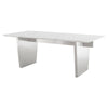 78" White Marble & Stainless Steel Executive Desk or Meeting Table