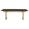 78" Elegant Black Wood Grain & Brushed Gold Executive Desk or Meeting Table