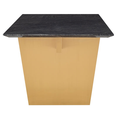 78" Elegant Black Wood Grain & Brushed Gold Executive Desk or Meeting Table