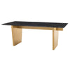 78" Elegant Black Wood Grain & Brushed Gold Executive Desk or Meeting Table