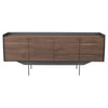 Spacious Walnut & Bronze Storage Credenza