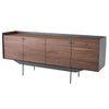 Spacious Walnut & Bronze Storage Credenza