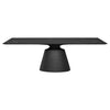 93" Black Rectangular Ceramic Conference Table with Beveled Base