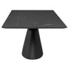 93" Black Rectangular Ceramic Conference Table with Beveled Base