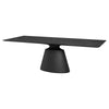 93" Black Rectangular Ceramic Conference Table with Beveled Base