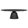 93" Black Rounded Ceramic Conference Table with Beveled Base