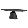 93" Black Rounded Ceramic Conference Table with Beveled Base