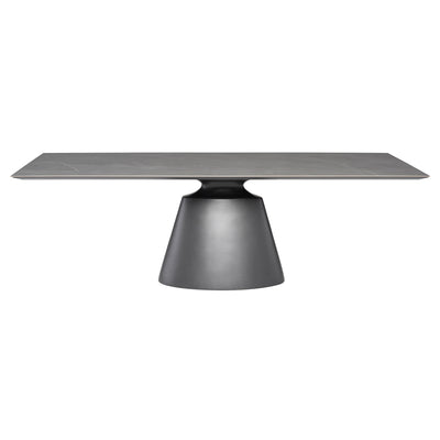 93" Silver Ceramic Conference Table with Beveled Base