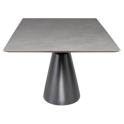 93" Silver Ceramic Conference Table with Beveled Base