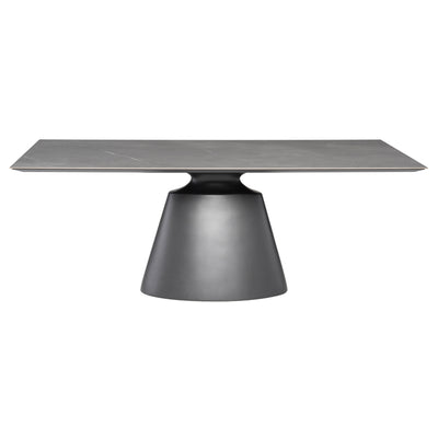 79" Conference Table in Silver Ceramic with Beveled Bottom