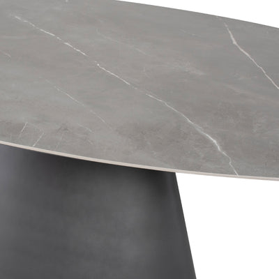 79" Silver Marble-Look Round Meeting Table