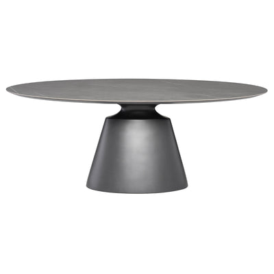 79" Silver Marble-Look Round Meeting Table