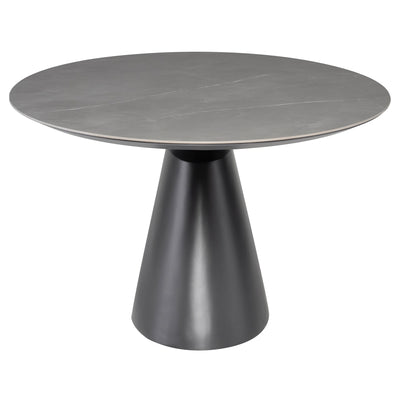 79" Silver Marble-Look Round Meeting Table