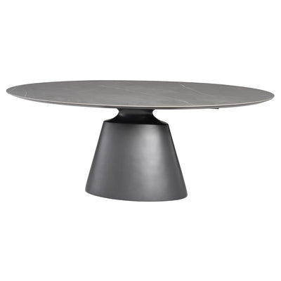 79" Silver Marble-Look Round Meeting Table