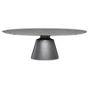 93" Silver Marble-Look Round Meeting Table