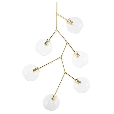 Simple 6-Bulb Pendant Light with Clear Glass Shades