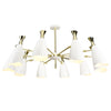 Elegant Polished Gold and Steel Pendant Light with Matte White Shades