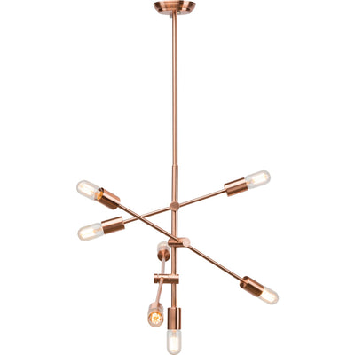 Adjustable Matte and Brushed Copper Pendant Light